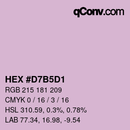 カラーコード: HEX #D7B5D1 | qconv.com