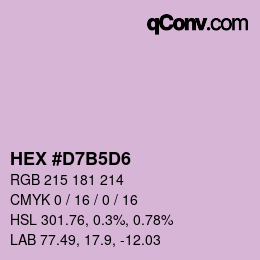 カラーコード: HEX #D7B5D6 | qconv.com