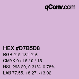 カラーコード: HEX #D7B5D8 | qconv.com