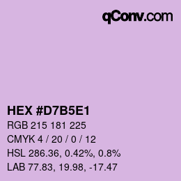 カラーコード: HEX #D7B5E1 | qconv.com