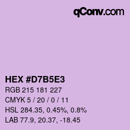 Farbcode: HEX #D7B5E3 | qconv.com