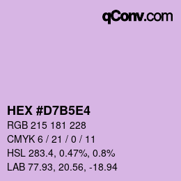Farbcode: HEX #D7B5E4 | qconv.com