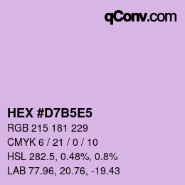 Farbcode: HEX #D7B5E5 | qconv.com