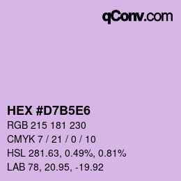 Color code: HEX #D7B5E6 | qconv.com