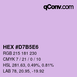 Code couleur: HEX #D7B5E6 | qconv.com