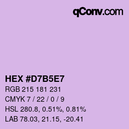 Farbcode: HEX #D7B5E7 | qconv.com