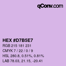 Code couleur: HEX #D7B5E7 | qconv.com
