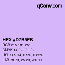 カラーコード: HEX #D7B5FB | qconv.com