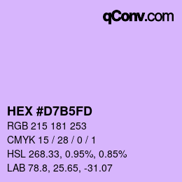 颜色代码: HEX #D7B5FD | qconv.com