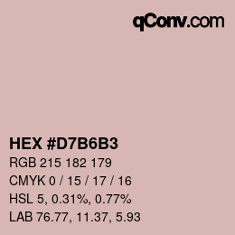Farbcode: HEX #D7B6B3 | qconv.com