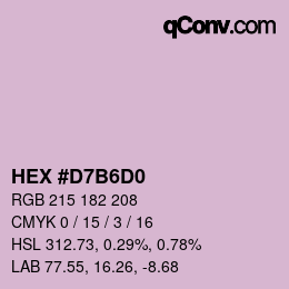 カラーコード: HEX #D7B6D0 | qconv.com