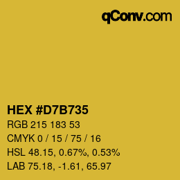 カラーコード: HEX #D7B735 | qconv.com