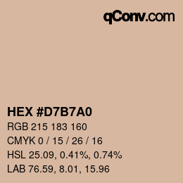 カラーコード: HEX #D7B7A0 | qconv.com