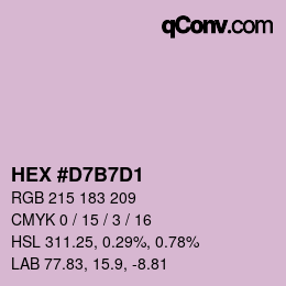 颜色代码: HEX #D7B7D1 | qconv.com