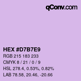 カラーコード: HEX #D7B7E9 | qconv.com