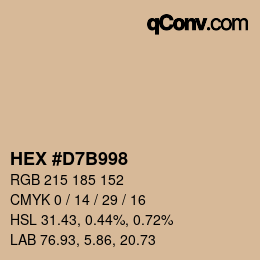 Color code: HEX #D7B998 | qconv.com