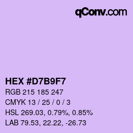 カラーコード: HEX #D7B9F7 | qconv.com