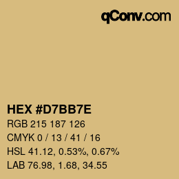 Color code: HEX #D7BB7E | qconv.com