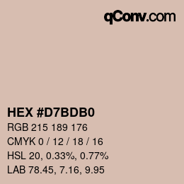 カラーコード: HEX #D7BDB0 | qconv.com