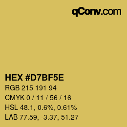 Color code: HEX #D7BF5E | qconv.com