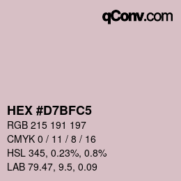 カラーコード: HEX #D7BFC5 | qconv.com