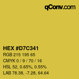 Color code: HEX #D7C341 | qconv.com