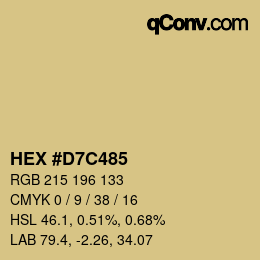 Farbcode: HEX #D7C485 | qconv.com