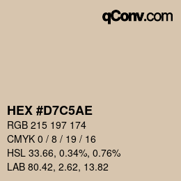 Color code: HEX #D7C5AE | qconv.com