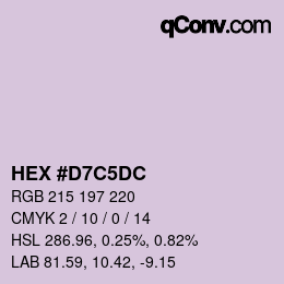 Color code: HEX #D7C5DC | qconv.com