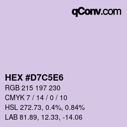 Color code: HEX #D7C5E6 | qconv.com