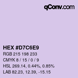 カラーコード: HEX #D7C6E9 | qconv.com