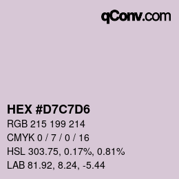 Farbcode: HEX #D7C7D6 | qconv.com