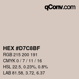 Color code: HEX #D7C8BF | qconv.com