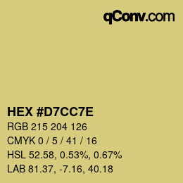 Color code: HEX #D7CC7E | qconv.com