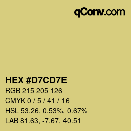 Color code: HEX #D7CD7E | qconv.com