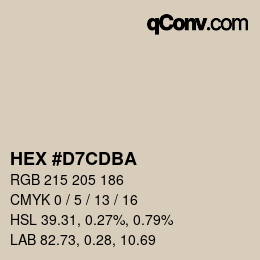 Código de color: HEX #D7CDBA | qconv.com