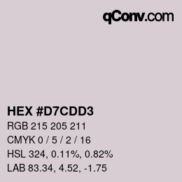 カラーコード: HEX #D7CDD3 | qconv.com