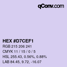 Color code: HEX #D7CEF1 | qconv.com