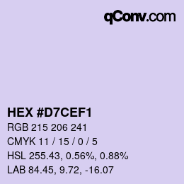 Color code: HEX #D7CEF1 | qconv.com