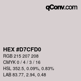 Color code: HEX #D7CFD0 | qconv.com
