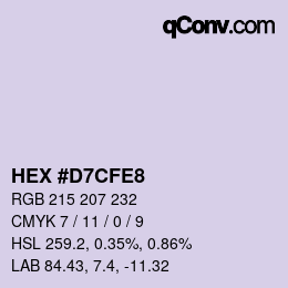 Color code: HEX #D7CFE8 | qconv.com