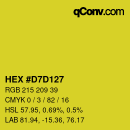 Color code: HEX #D7D127 | qconv.com