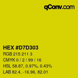 カラーコード: HEX #D7D303 | qconv.com