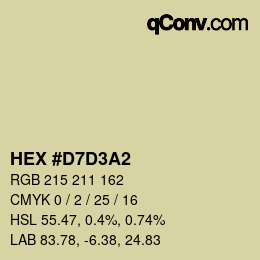 カラーコード: HEX #D7D3A2 | qconv.com