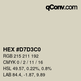 Color code: HEX #D7D3C0 | qconv.com
