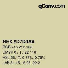 Farbcode: HEX #D7D4A8 | qconv.com