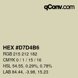 カラーコード: HEX #D7D4B6 | qconv.com