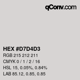 Color code: HEX #D7D4D3 | qconv.com