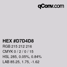 Color code: HEX #D7D4D8 | qconv.com