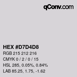 カラーコード: HEX #D7D4D8 | qconv.com